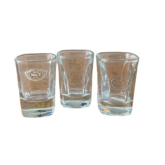 Jack Daniels Old No. 7 Brand Square Shot Glass Set Of 3 - Picture 1 of 3